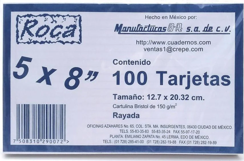 Tarjeta Índice Blanca Rayada  c/100 8-A® [Paquete] - Image 5