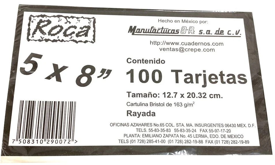 Tarjeta Índice Blanca Rayada  c/100 8-A® [Paquete] - Image 7