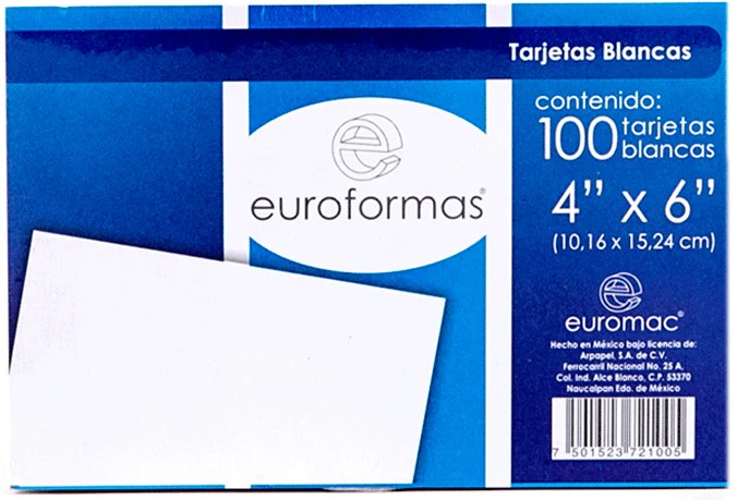 Tarjeta Índice Blanca Rayada  c/100 euroformas® [Paquete] - Image 2