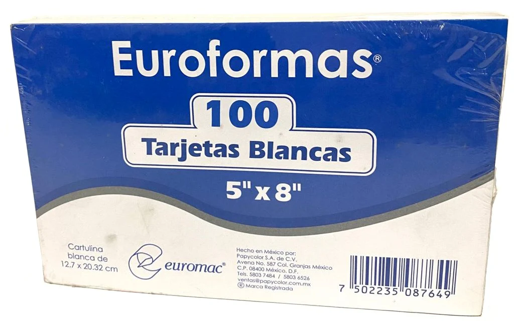 Tarjeta Índice Blanca Rayada  c/100 euroformas® [Paquete] - Image 3