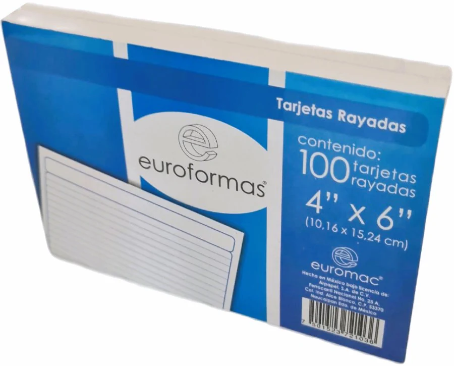 Tarjeta Índice Blanca Rayada  c/100 euroformas® [Paquete] - Image 4
