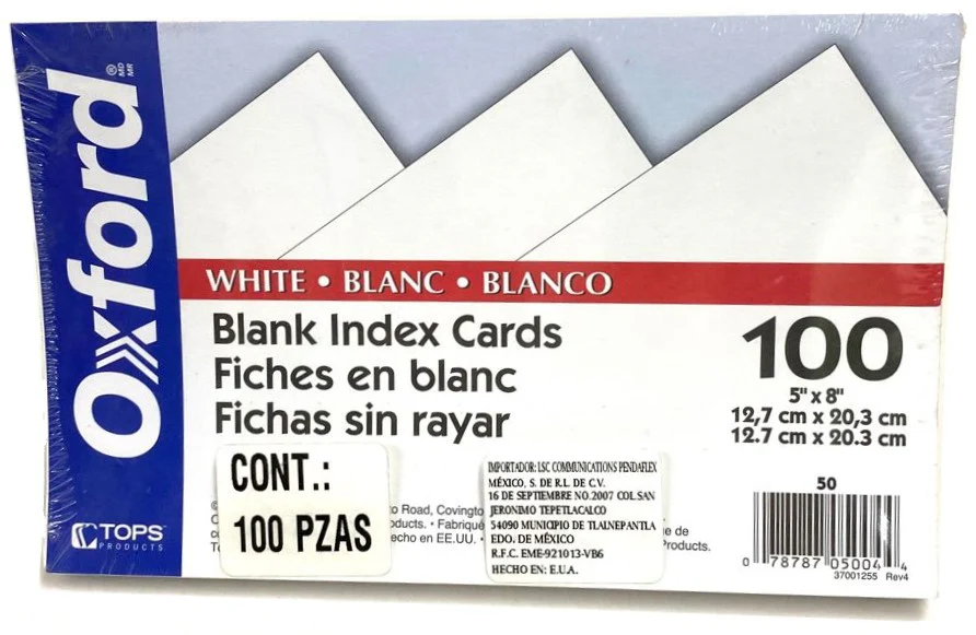 Tarjeta Índice Blanca Rayada  c/100 Oxford® [Paquete] - Image 5