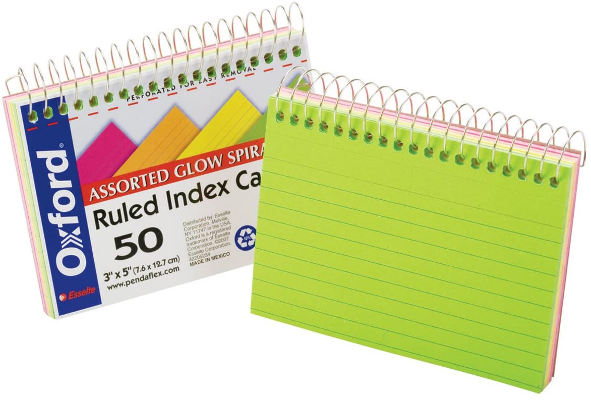 Tarjeta Índice Rayada  c/100 Colores Neón(4)  3×5" Oxford® [Paquete] - Image 4