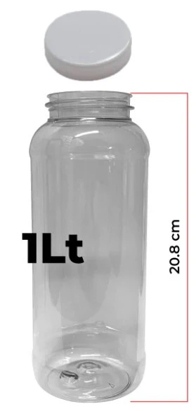 Tarro PET Cilíndrico  Cristal c/Tapa Blanca R-63 Envases® [Tarro]