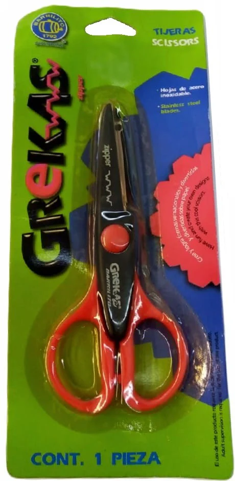Tijera c/Bordes Zipper Chico Barrilito® GREKA4 [Pieza]
