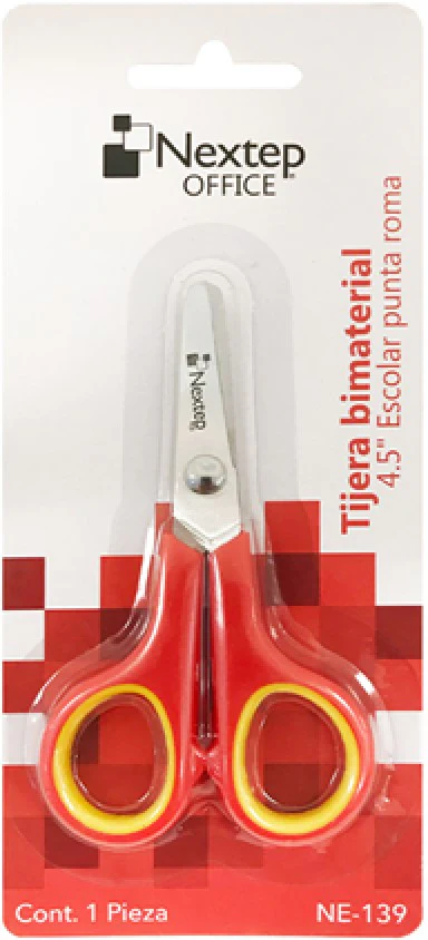 Tijera Escolar Punta Roma Bimaterial 4½" Nextep® NE-139 [Pieza] - Image 2