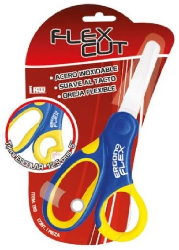 Tijera Escolar Punta Roma Oreja Flexible 5" IKW® 139 [Pieza]