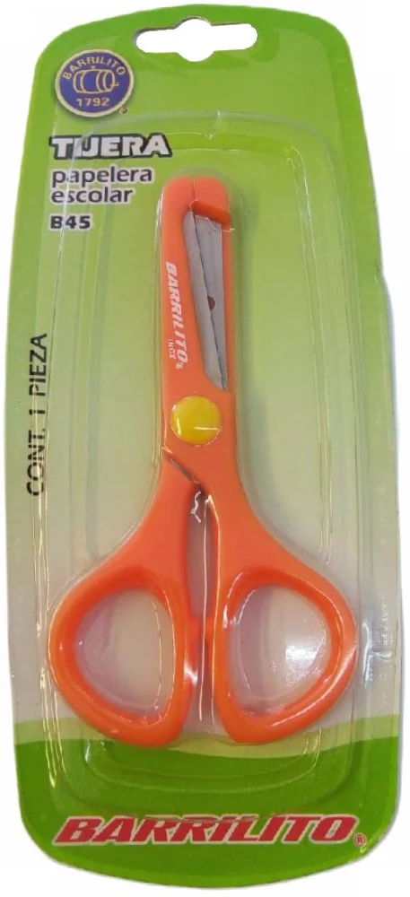 Tijera Escolar Punta Roma Plástico 5" 767-5 Barrilito® B45 [Pieza]