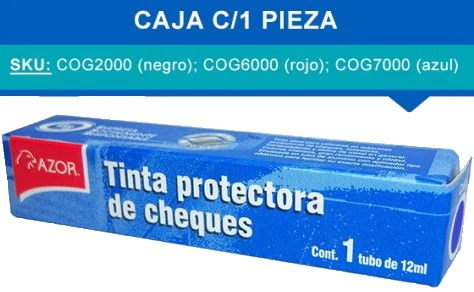 Tinta p/Sellos  12ml  p/Folidora/Protectora AZOR® [Pieza]