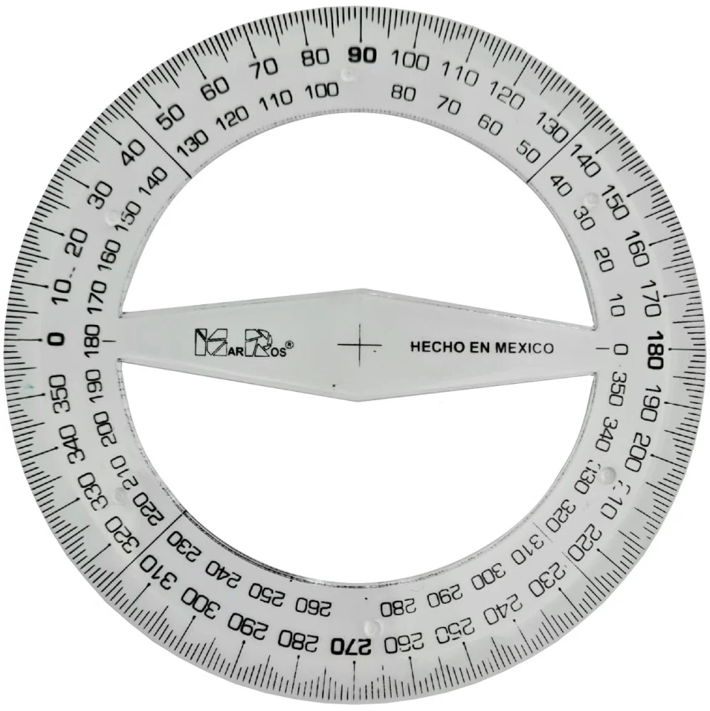 Transportador Plástico Cristal 360° Ø 12.7cm MarRos® M.R. 400 [Pieza]